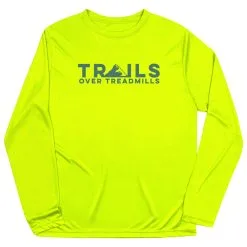 Men's Running Long Sleeve Performance Tee - Trails Over Treadmills -goneforarun Sales 2023 tr 45548 SAFETYYELLOW MAIN