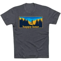 Running Short Sleeve T-Shirt - Happy Hour Runner -goneforarun Sales 2023 tr 45564 CHARCOAL FLAT