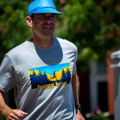 Running Short Sleeve T-Shirt - Happy Hour Runner -goneforarun Sales 2023 tr 45564 GRAY LIFESTYLE