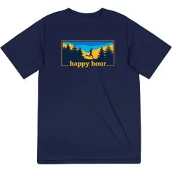 Men's Running Short Sleeve Performance Tee - Happy Hour Runner -goneforarun Sales 2023 tr 45566 NAVY MAIN