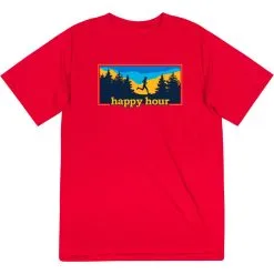 Men's Running Short Sleeve Performance Tee - Happy Hour Runner -goneforarun Sales 2023 tr 45566 RED MAIN