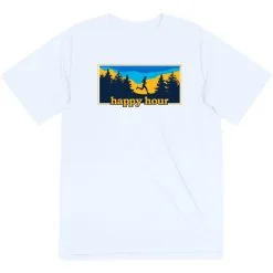 Men's Running Short Sleeve Performance Tee - Happy Hour Runner -goneforarun Sales 2023 tr 45566 WHITE MAIN