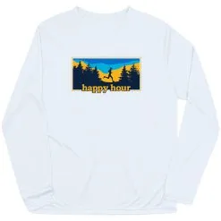 Men's Running Long Sleeve Performance Tee - Happy Hour Runner -goneforarun Sales 2023 tr 45567 WHITE MAIN