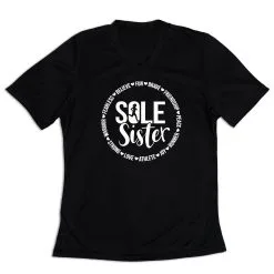 Women's Short Sleeve Tech Tee - Sole Sister -goneforarun Sales 2023 tr 45578 BLACK MAIN