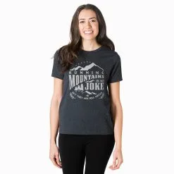 Running Short Sleeve T-Shirt - Running Mountains -goneforarun Sales 2023 tr 45597 CHARCOAL FEMALE