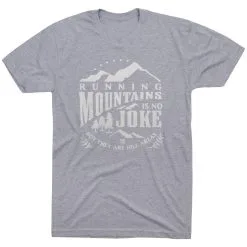 Running Short Sleeve T-Shirt - Running Mountains -goneforarun Sales 2023 tr 45597 GRAY FLAT