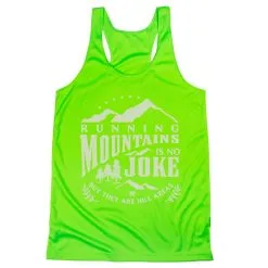 Women's Racerback Performance Tank Top - Running Mountains -goneforarun Sales 2023 tr 45600 LIME MAIN
