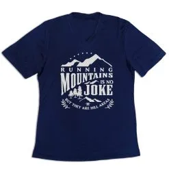 Women's Short Sleeve Tech Tee - Running Mountains -goneforarun Sales 2023 tr 45601 NAVY MAIN