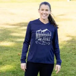 Women's Long Sleeve Tech Tee - Running Mountains 13 Women's Long Sleeve Tech Tee - Running Mountains -goneforarun Sales 2023 tr 45602 NAVY FEMALE
