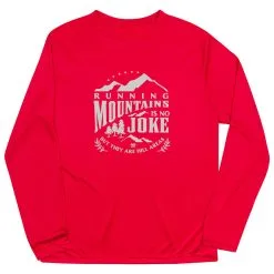 Men's Running Long Sleeve Performance Tee - Running Mountains -goneforarun Sales 2023 tr 45605 RED MAIN