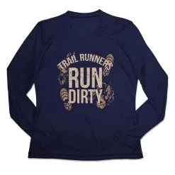 Women's Long Sleeve Tech Tee - Run Dirty -goneforarun Sales 2023 tr 45626 NAVY MAIN