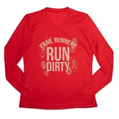 Women's Long Sleeve Tech Tee - Run Dirty -goneforarun Sales 2023 tr 45626 RED MAIN