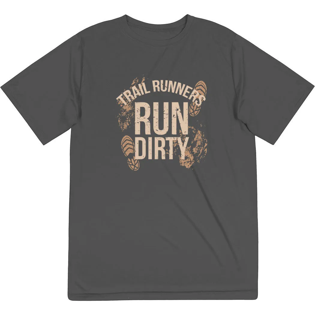 Men's Running Short Sleeve Performance Tee - Run Dirty 3 Men's Running Short Sleeve Performance Tee - Run Dirty