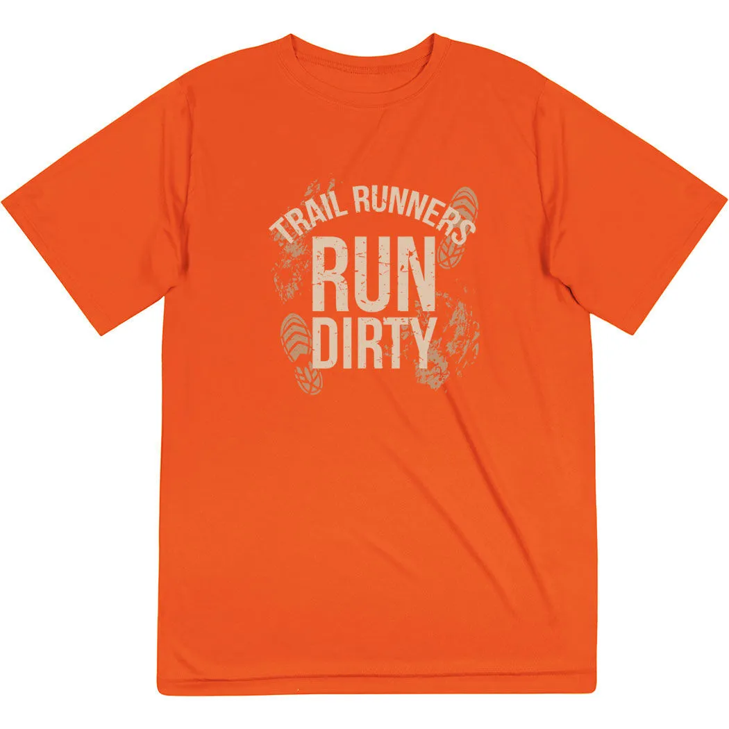 Men's Running Short Sleeve Performance Tee - Run Dirty 9 Men's Running Short Sleeve Performance Tee - Run Dirty - Image 7
