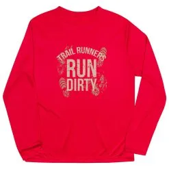 Men's Running Long Sleeve Performance Tee - Run Dirty -goneforarun Sales 2023 tr 45629 RED MAIN