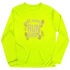 Men's Running Long Sleeve Performance Tee - Run Dirty -goneforarun Sales 2023 tr 45629 SAFETYYELLOW MAIN