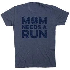 Running Short Sleeve T-Shirt - Mom Needs A Run -goneforarun Sales 2023 tr 45632 NAVY FLAT