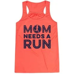 Flowy Racerback Tank Top - Mom Needs A Run -goneforarun Sales 2023 tr 45633 CORAL MAIN