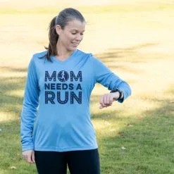 Women's Long Sleeve Tech Tee - Mom Needs A Run -goneforarun Sales 2023 tr 45637 CAROLINA FEMALE
