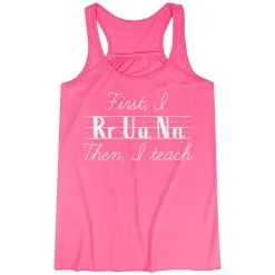 Flowy Racerback Tank Top - First I Run Then I Teach -goneforarun Sales 2023 tr 45663 PINK MAIN