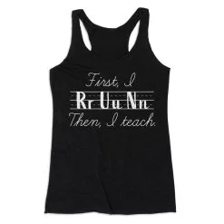 Women's Everyday Tank Top - First I Run Then I Teach -goneforarun Sales 2023 tr 45664 BLACK MAIN