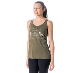 Women's Everyday Tank Top - First I Run Then I Teach -goneforarun Sales 2023 tr 45664 OLIVE MODEL