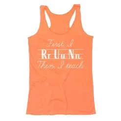 Women's Everyday Tank Top - First I Run Then I Teach -goneforarun Sales 2023 tr 45664 PEACH MAIN