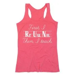 Women's Everyday Tank Top - First I Run Then I Teach -goneforarun Sales 2023 tr 45664 PINK MAIN