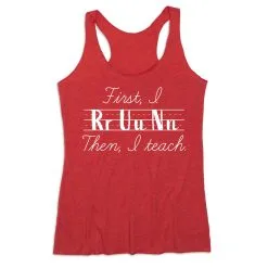 Women's Everyday Tank Top - First I Run Then I Teach -goneforarun Sales 2023 tr 45664 RED MAIN