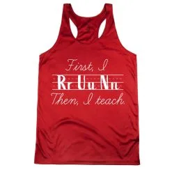 Women's Racerback Performance Tank Top - First I Run Then I Teach
