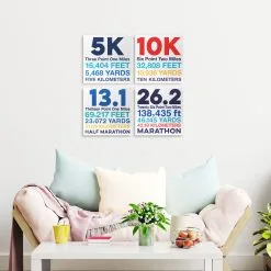 Running Canvas Wall Art - Math Miles - 4 Piece Set -goneforarun Sales 2023 tr 45720 LIFESTYLE
