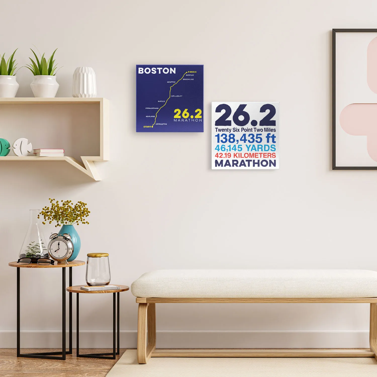 Running Canvas Wall Art - Boston Route - 2 Piece Set 5 Running Canvas Wall Art - Boston Route - 2 Piece Set - Image 3