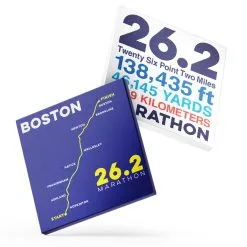 Running Canvas Wall Art - Boston Route - 2 Piece Set