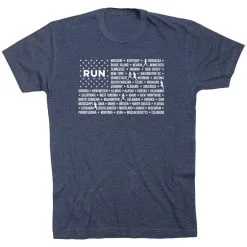 Running Short Sleeve T-Shirt - We Run United -goneforarun Sales 2023 tr 45727 NAVY FLAT