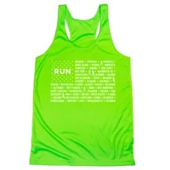 Women's Racerback Performance Tank Top - We Run United -goneforarun Sales 2023 tr 45730 LIME MAIN