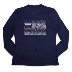 Women's Long Sleeve Tech Tee - We Run United 14 Women's Long Sleeve Tech Tee - We Run United -goneforarun Sales 2023 tr 45732 NAVY MAIN