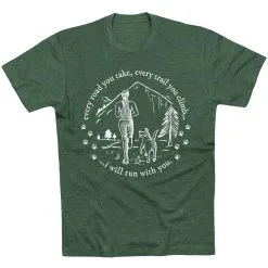 Running Short Sleeve T-Shirt - Every Road You Take -goneforarun Sales 2023 tr 45749 FORESTGREEN FLAT