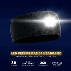 Running LED Lighted Performance Headband - Midnight -goneforarun Sales 2023 tr 45758 DETAILS