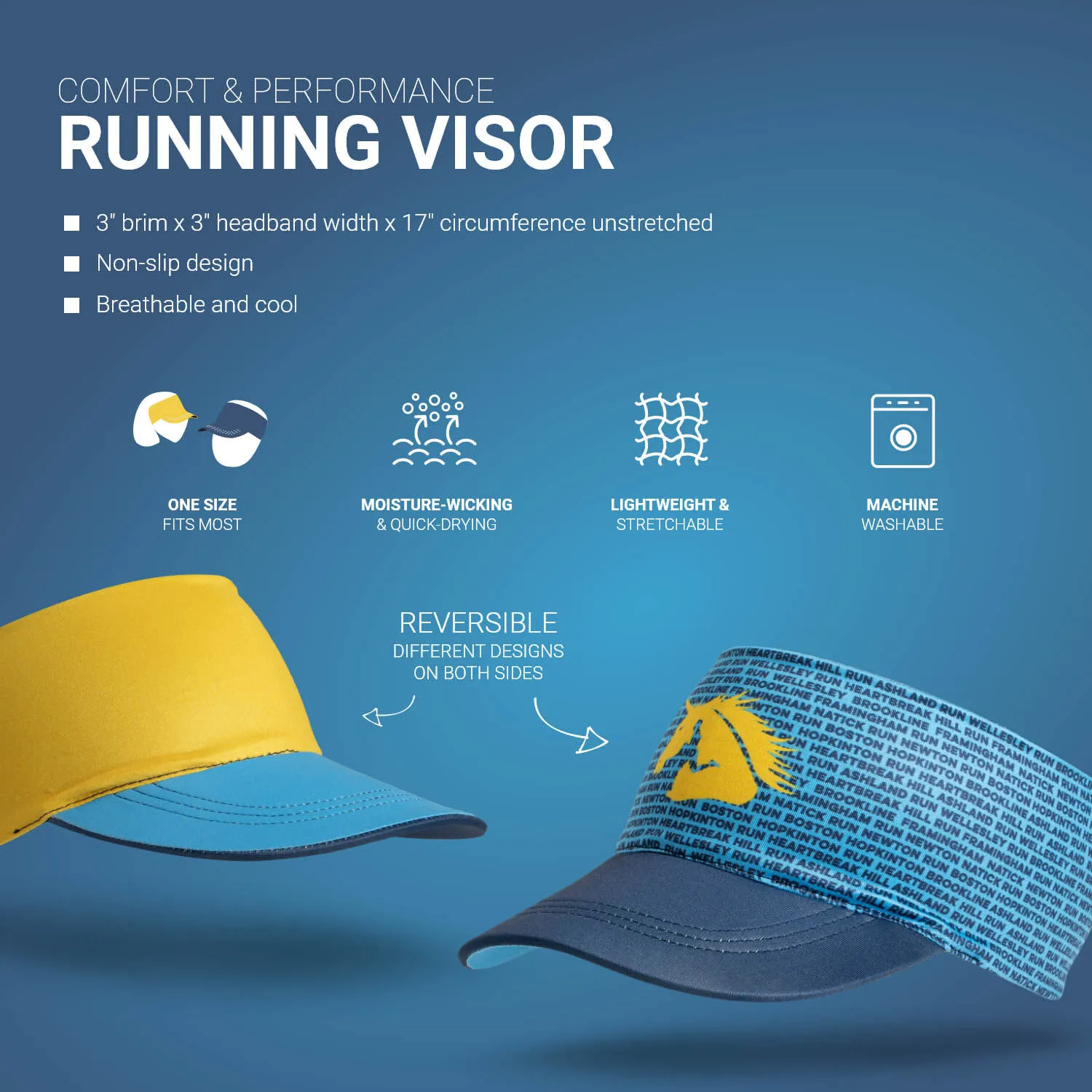 Running Comfort Performance Visor - Boston 4 Running Comfort Performance Visor - Boston - Image 2