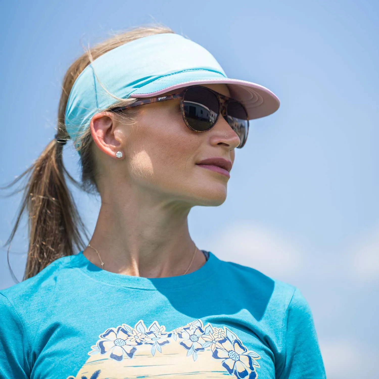 Running Comfort Performance Visor - Pink & Teal 5 Running Comfort Performance Visor - Pink & Teal - Image 3