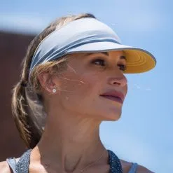 Running Comfort Performance Visor - Gray & Yellow 7 Running Comfort Performance Visor - Gray & Yellow -goneforarun Sales 2023 tr 45788 LIFESTYLE FEMALE 1