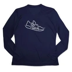 Women's Long Sleeve Tech Tee - Run Shoe 14 Women's Long Sleeve Tech Tee - Run Shoe -goneforarun Sales 2023 tr 45808 NAVY MAIN