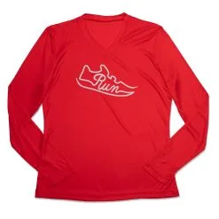 Women's Long Sleeve Tech Tee - Run Shoe 15 Women's Long Sleeve Tech Tee - Run Shoe -goneforarun Sales 2023 tr 45808 RED MAIN