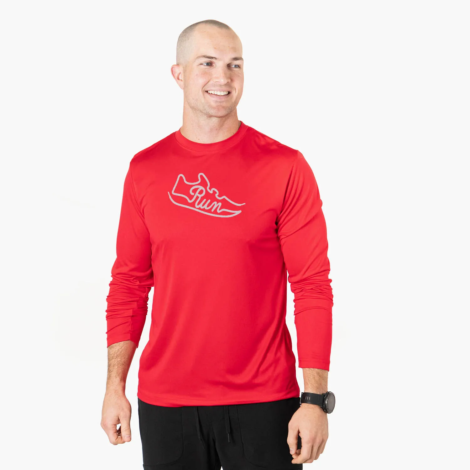 Men's Running Long Sleeve Performance Tee - Run Shoe 4 Men's Running Long Sleeve Performance Tee - Run Shoe - Image 2