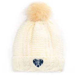 Running Embroidered Pom Pom Knit Hat - Love The Run