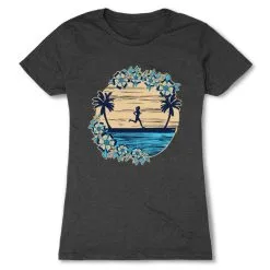 Women's Everyday Runners Tee - Beach Runner Girl -goneforarun Sales 2023 tr 46236 CHARCOAL FLAT