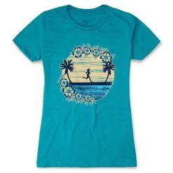 Women's Everyday Runners Tee - Beach Runner Girl -goneforarun Sales 2023 tr 46236 TEAL FLAT