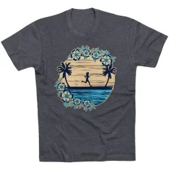 Running Short Sleeve T-Shirt - Beach Runner Girl -goneforarun Sales 2023 tr 46237 CHARCOAL FLAT