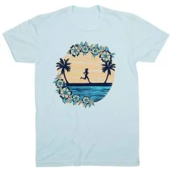 Running Short Sleeve T-Shirt - Beach Runner Girl -goneforarun Sales 2023 tr 46237 LIGHTBLUE FLAT
