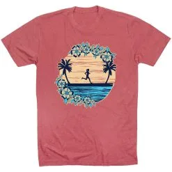 Running Short Sleeve T-Shirt - Beach Runner Girl -goneforarun Sales 2023 tr 46237 MAUVE FLAT